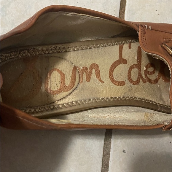 Sam Edelman Brown Leather Loafers with Gold Bit - Picture 3 of 5